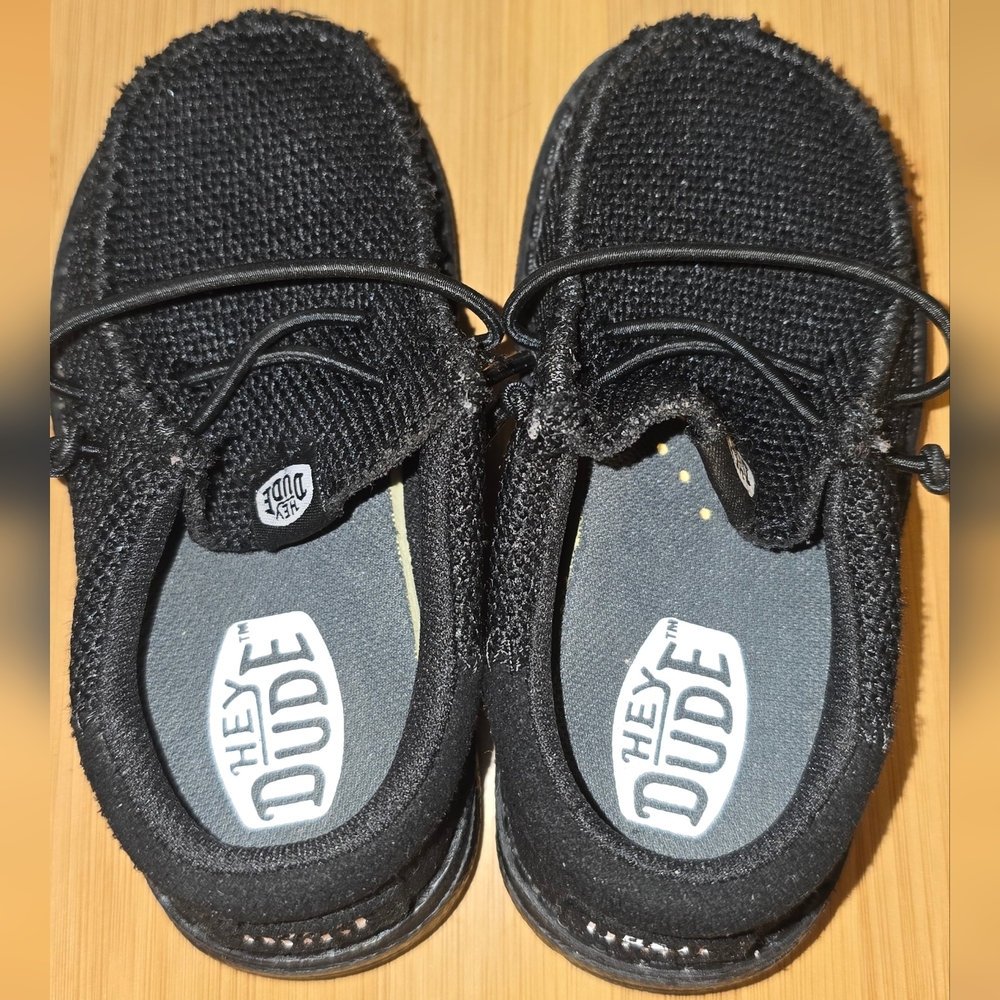 Hey Dude Kids Black Knit Slip-On Moccasins